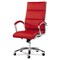 Alera Neratoli Series 17.32 in. to 21.25 in. Seat Height Up to 275 lbs. High-Back Slim Faux Leather Profile Chair - Red Seat/Back, Chrome